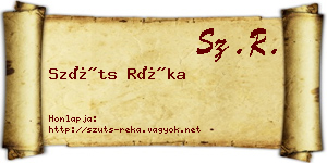 Szüts Réka névjegykártya